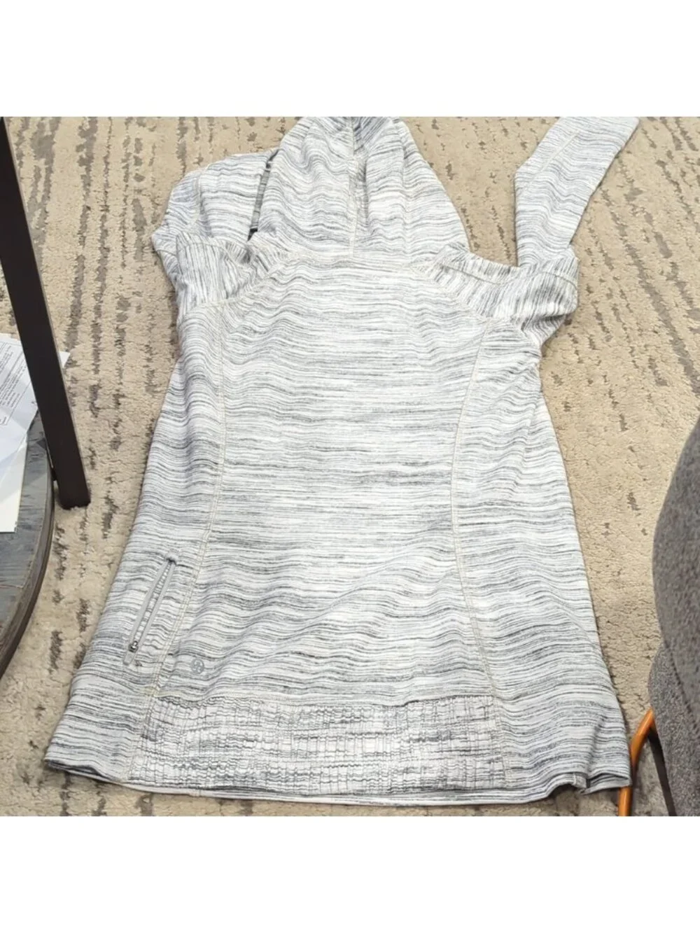 Lululemon Think Fast Hoodie Space Dye Camo White Multi / Silver Spoon
